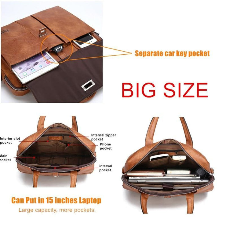 Man briefcase big size 15 inches laptop bags - Men_Briefcase