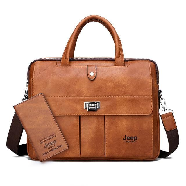 Man briefcase big size 15 inches laptop bags - Set Orange - Men_Briefcase