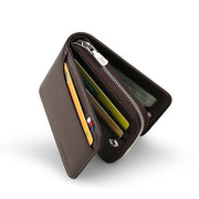 Short Zipper Black Wallets - brown - wallet