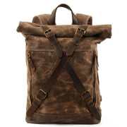 Vintage canvas backpacks waterproof - Coffee - Backpacp_Oct