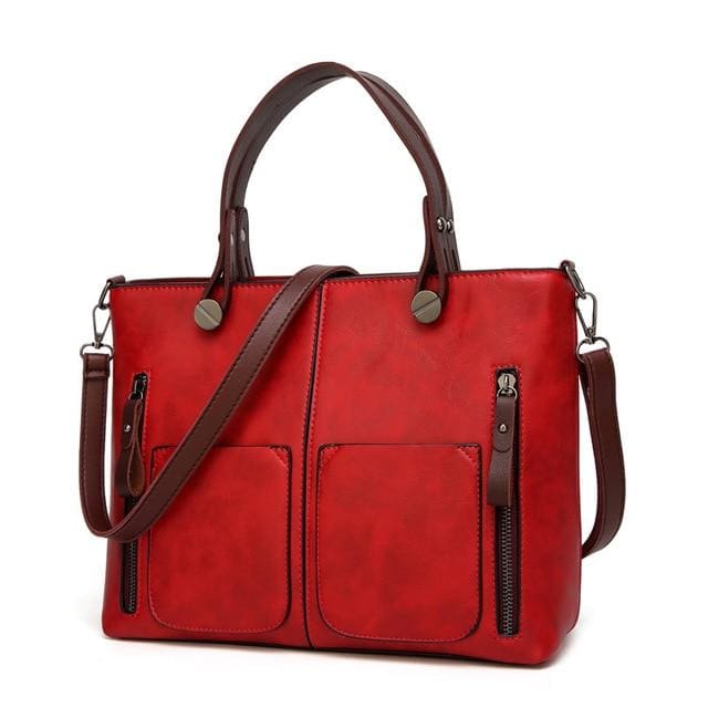 Vintage shoulder bag causal totes - red - Women_Bags