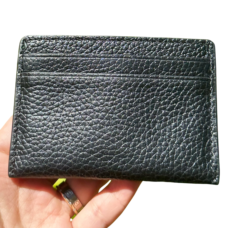 Michael Kors Reed Large Card Holder Wallet MK Signature Logo Black Leather