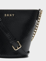 DKNY KIM Textured Leather Bucket Bag