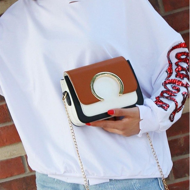 Women's handbag Ring Decoration Patchwork