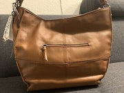 Women’s Silverlake Leather Hobo Tobacco Whipstitch Hobo Bags, Beige/Patch/Silver