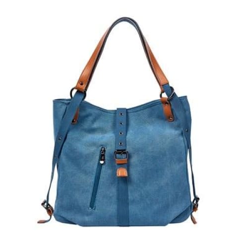 Canvas tote bag large capacity - Blue / 30x35x11cm - Canvas_Tote_2020