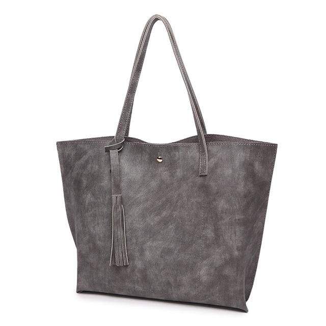 casual Tote Woman Fashion Bags pu Leather Tassel - Canvas_Tote_2020