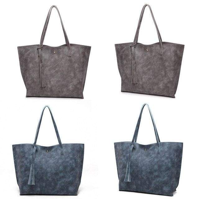 casual Tote Woman Fashion Bags pu Leather Tassel - Canvas_Tote_2020