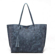 casual Tote Woman Fashion Bags pu Leather Tassel - Canvas_Tote_2020
