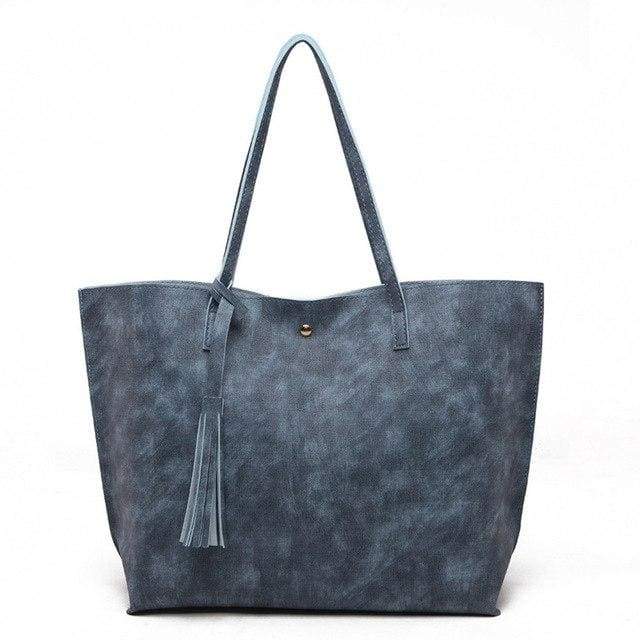 casual Tote Woman Fashion Bags pu Leather Tassel - Canvas_Tote_2020