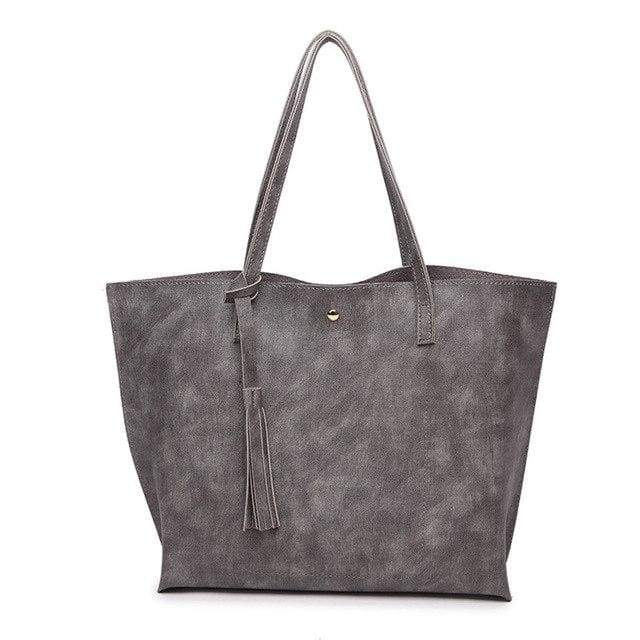 casual Tote Woman Fashion Bags pu Leather Tassel - Canvas_Tote_2020