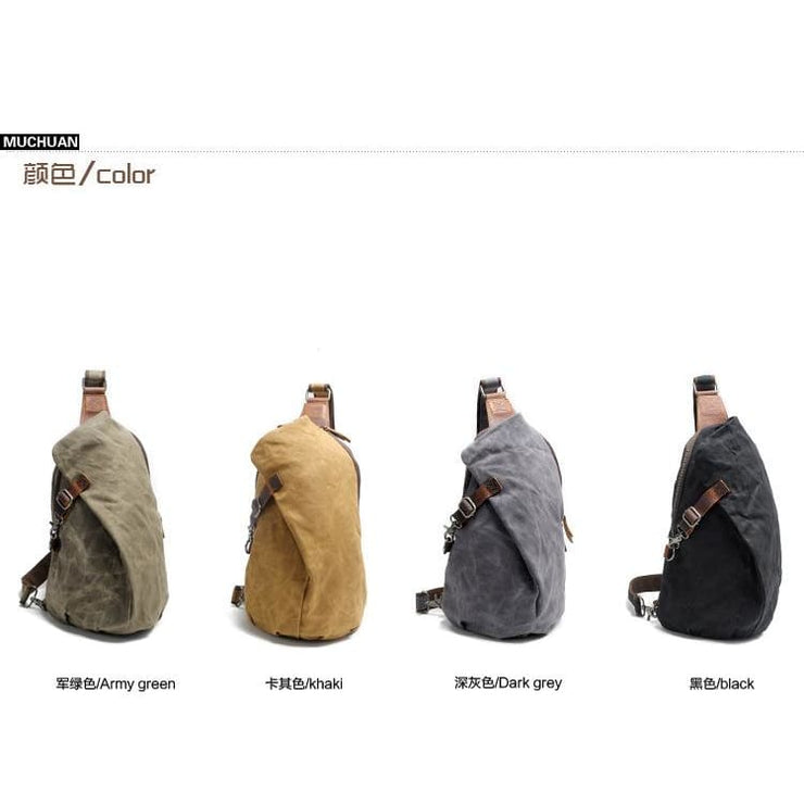 Chest pack retro pants canvas shoulder bag - Backpacp_Oct