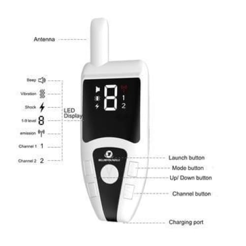 Dog Training Collar with remote Shock or No Shock color WHITE - Remote Control Dog Training Collar