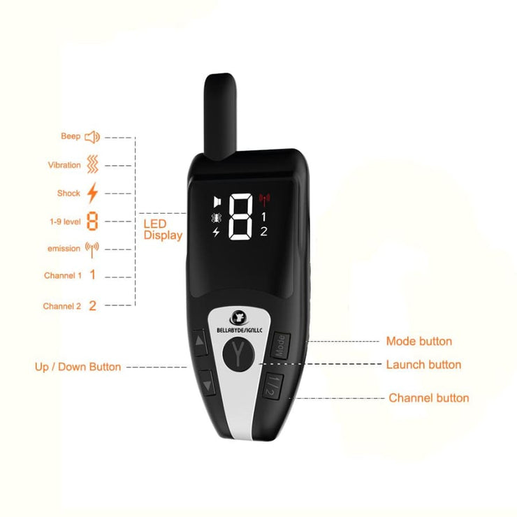 Dog Training Collar with remote Shock or No Shock color white/black - Remote Control Dog Training Collar