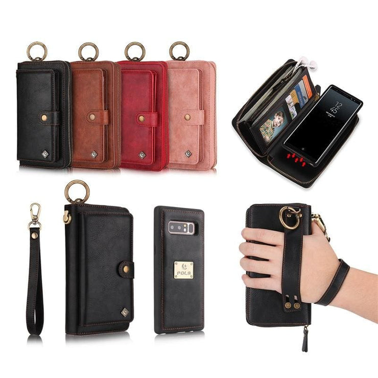 Leather zipper wallet card - wallet