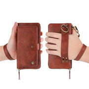 Leather zipper wallet card - For Samsung S10e / Brown-PU - wallet