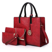 Luxury Ladies handbag 3Pcs/Set - Red - Women_Bags