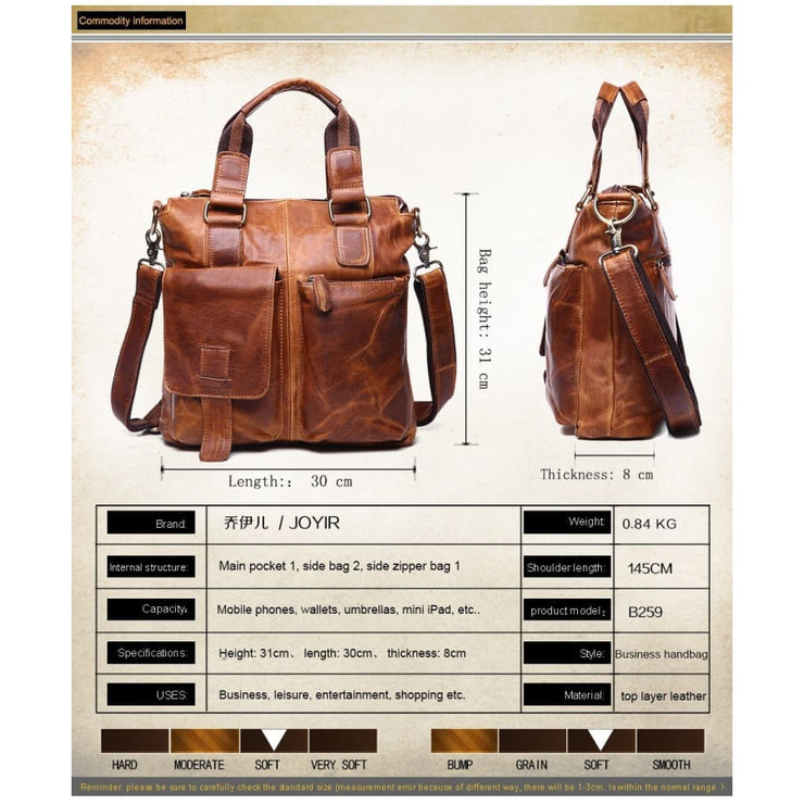 Men briefcase leather business bag