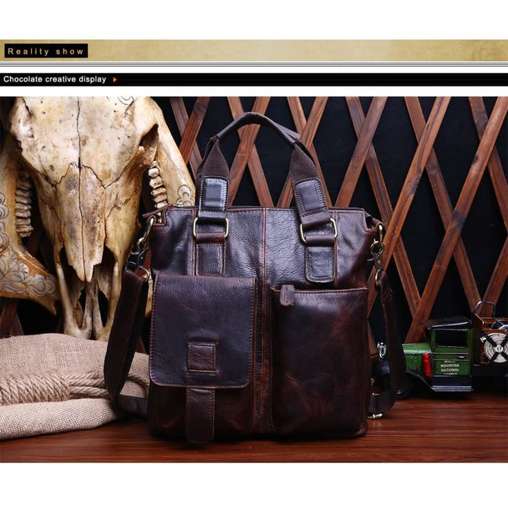 Men briefcase leather business bag