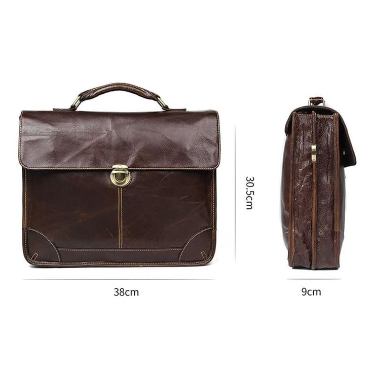 bellabydesignllc - Men genuine leather briefcase 16in big tote bag