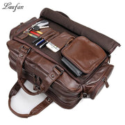 Men genuine leather briefcase 16in big tote bag - Men_Briefcase