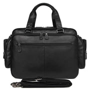 Men genuine leather briefcase 16in big tote bag - black - Men_Briefcase