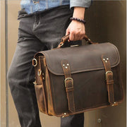 Men handbag vintage crazy horse leather messenger bag - Men_Briefcase