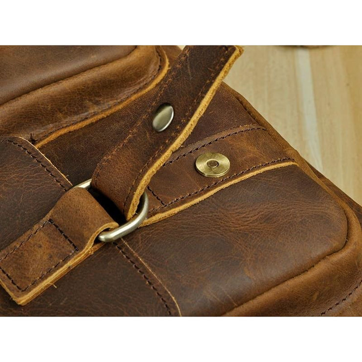 Men real leather antique style coffee briefcase