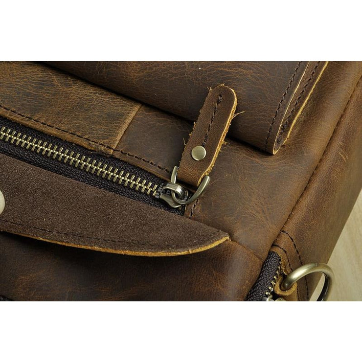 Men real leather antique style coffee briefcase