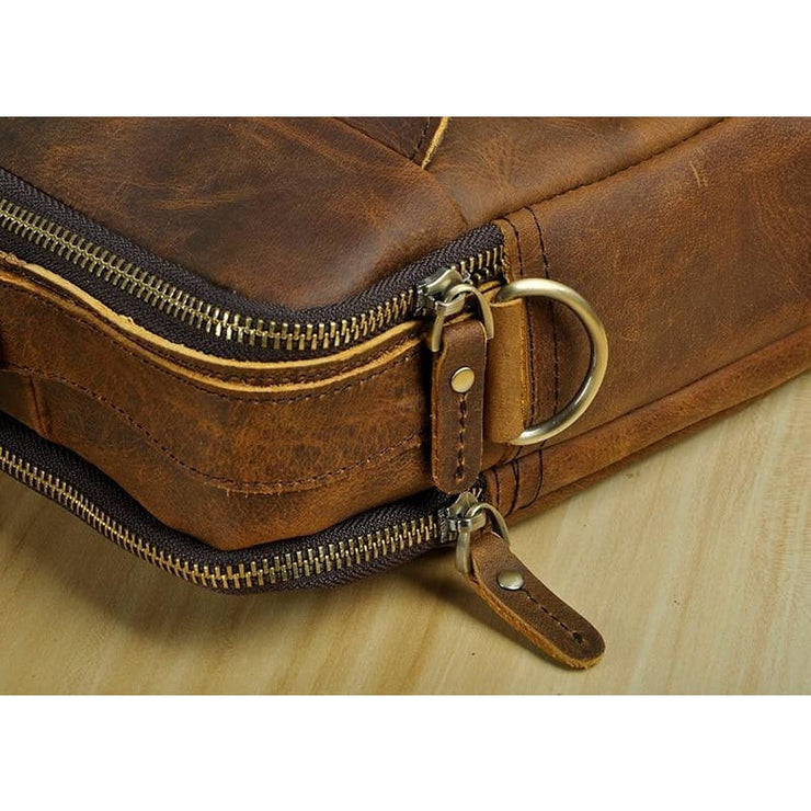 Men real leather antique style coffee briefcase