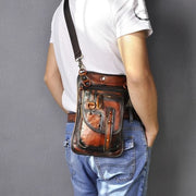 Men travel shoulder crossbody messenger bag - orange - Men_Briefcase