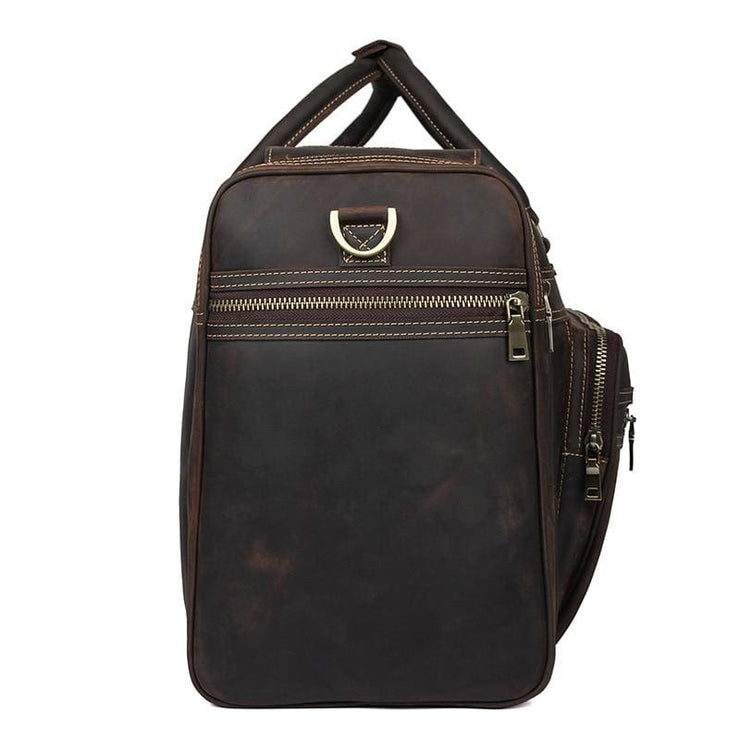 Mens Crazy Horse Leather Travel Bag Cow Leather - Men_Briefcase