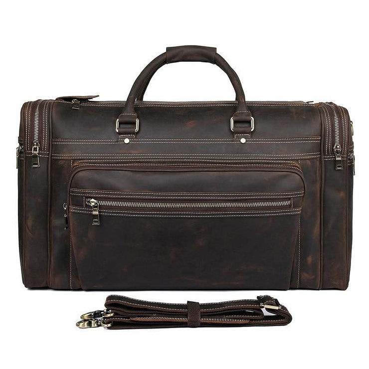 Mens Crazy Horse Leather Travel Bag Cow Leather - Men_Briefcase