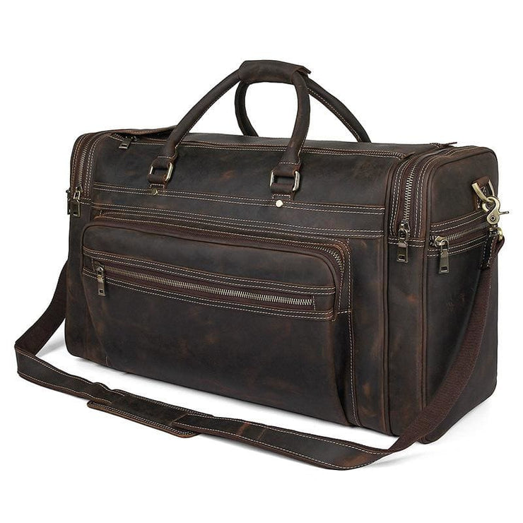 Mens Crazy Horse Leather Travel Bag Cow Leather - Men_Briefcase