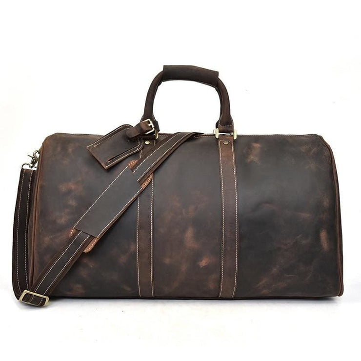 Mens Crazy Horse Leather Travel Bag Cow Leather - Men_Briefcase
