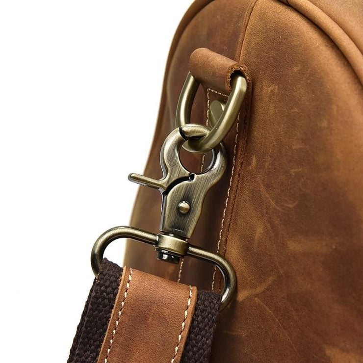 Mens Crazy Horse Leather Travel Bag Cow Leather - Men_Briefcase