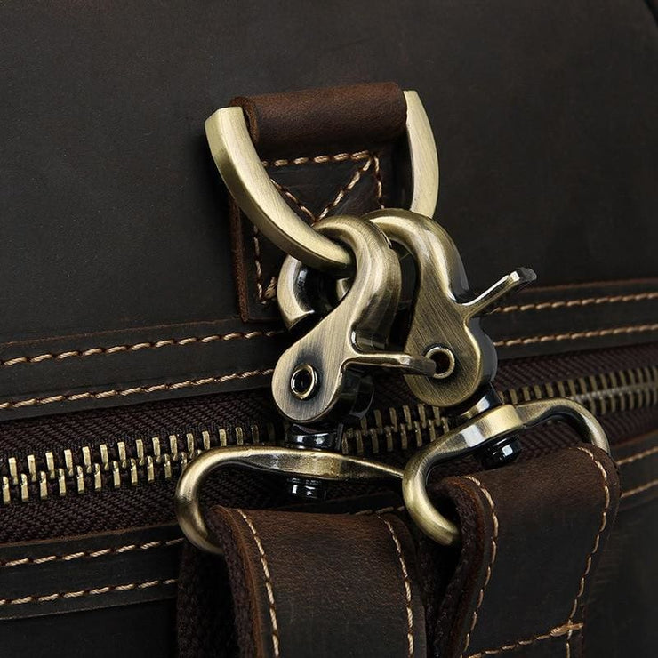 Mens Crazy Horse Leather Travel Bag Cow Leather - Men_Briefcase