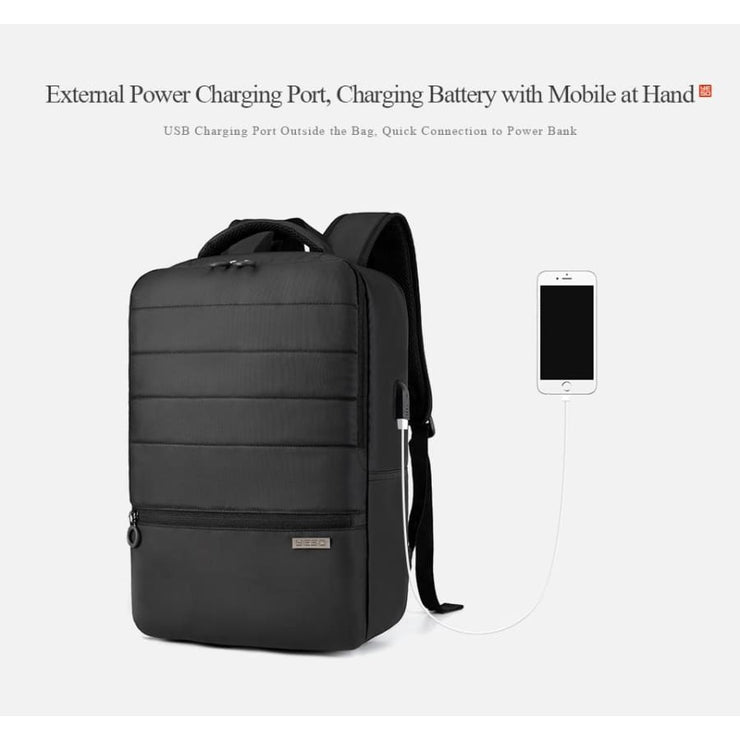 Mens laptop backpack with USB charging waterproof - Backpacp_Oct