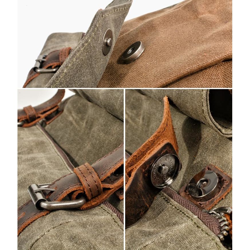 bellabydesignllc - Oil wax canvas leather backpack