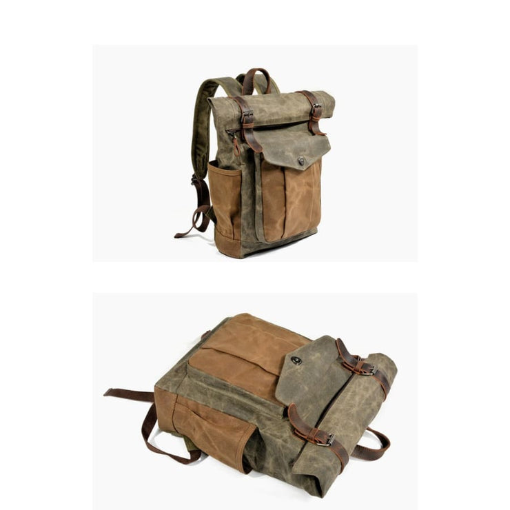 Oil wax canvas leather backpack - Backpacp_Oct