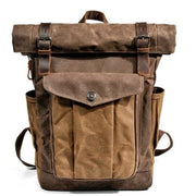 Oil wax canvas leather backpack - Dark brown - Backpacp_Oct