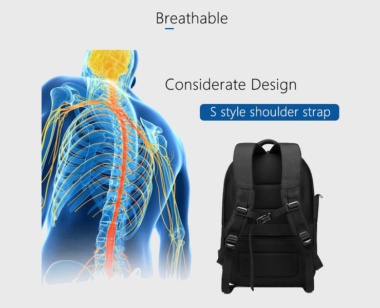 Backpack USB Charging School Bag Men 15.6 Waterproof Backpacks