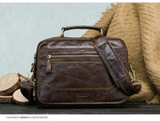 Oil cow leather men's messenger bag satchel