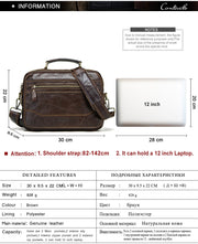 Oil cow leather men's messenger bag satchel