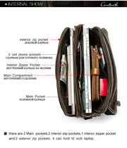 Oil cow leather men's messenger bag satchel