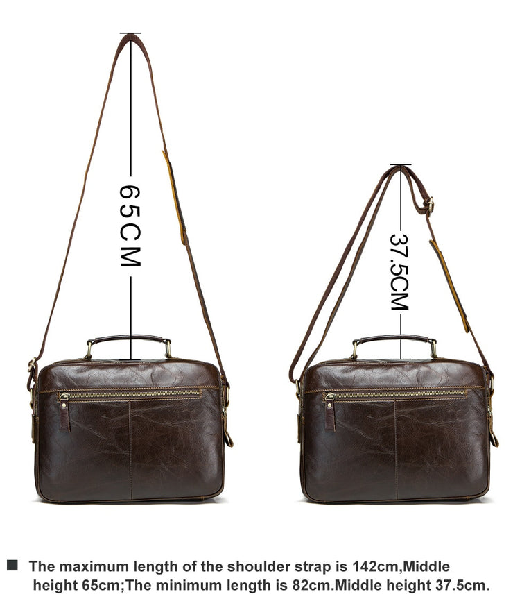 Oil cow leather men's messenger bag satchel
