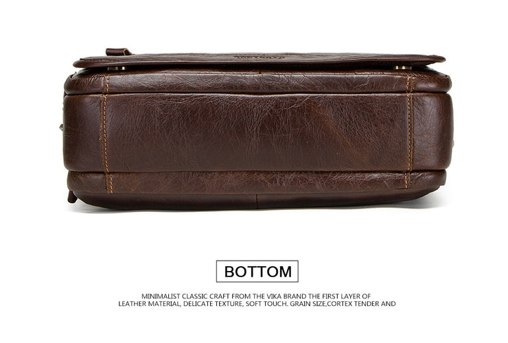 Oil cow leather men's messenger bag satchel