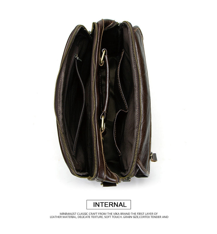 Oil cow leather men's messenger bag satchel