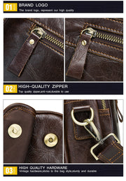 Oil cow leather men's messenger bag satchel