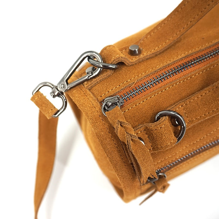 Suede Genuine Leather Rivet Shoulder Bag Crossbody Bag